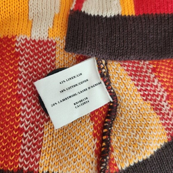 Sparrow Anthropologie Southwestern Geometric Retro Cardigan Sweater M Linen Lamb - Picture 11 of 11